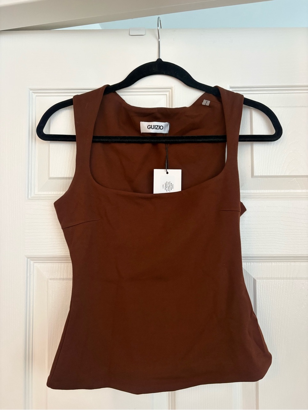 Guzio Brown Square-Neck Tank Top - Picture 2 of 4